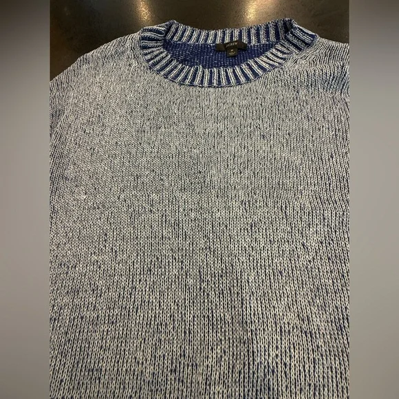 J. Crew Heathered Blue Crew Neck Sweater - Picture 2 of 3